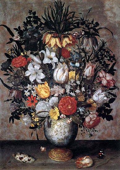 Ambrosius Bosschaert Flowers in a Chinese Vase